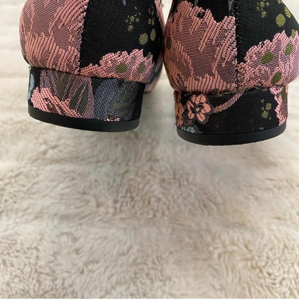 Kelly & Katie Pink and Black Ballet Flats Floral Embroidered Boho Shoes Size 6 - Picture 8 of 12